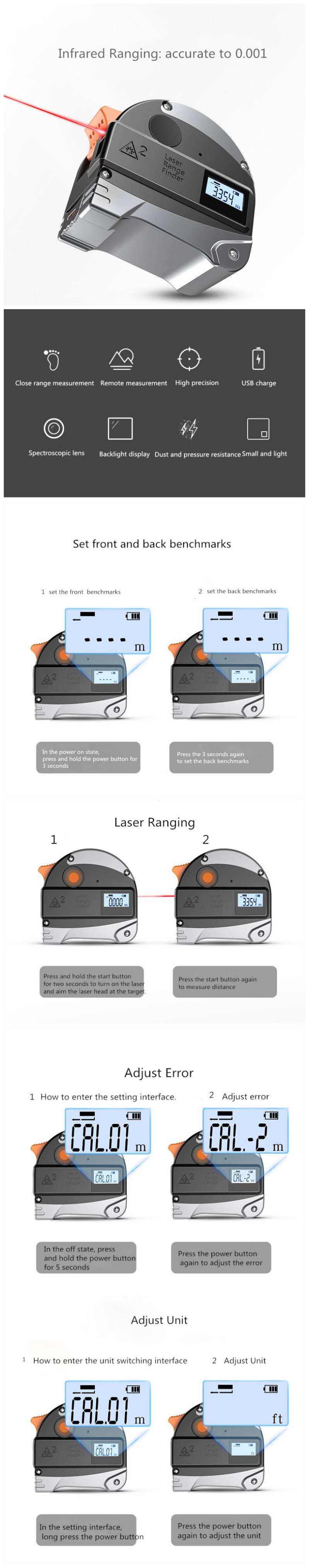 DANIU30MLaserRangefinderAnti-fallSteelTapeHighPrecisionInfraredDigitalLaserDistanceMeterMeasureDista-1381867-2