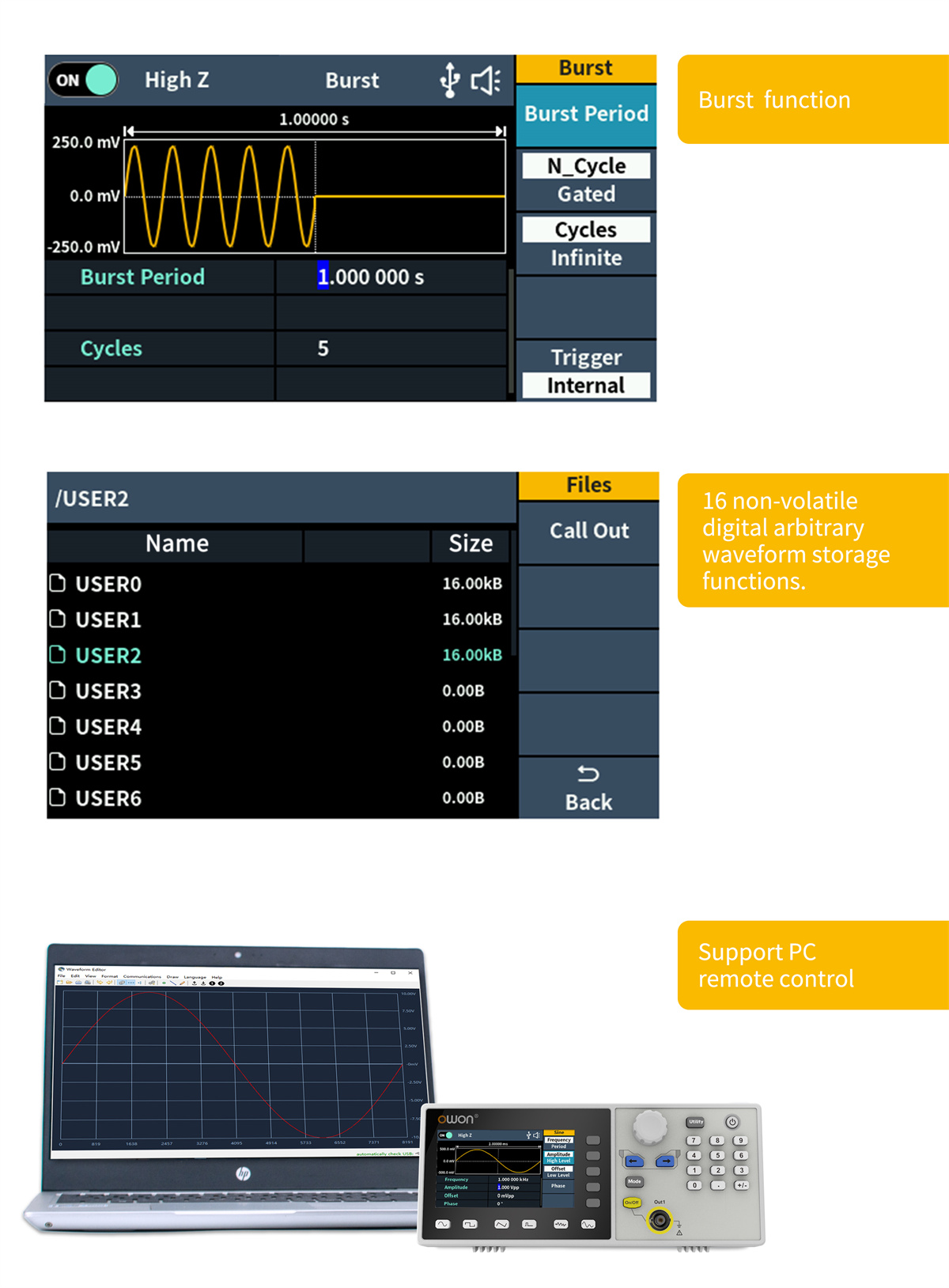 DGE1030DGE1060ArbitraryWaveformGenerator1Channel30Mhz60MhzBandwidth14BitsDigitalWaveformGenerator-2010032-5