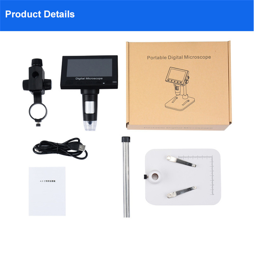 DM4-Z01B019DigitalMicroscope1000X43Display8LEDMagnifyingLoupeCameraLens2MPAdjustableLEDMicroscopeFor-1994937-10