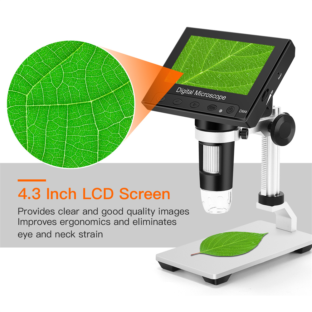 DM41000XDigitalMicroscope43HDLCDwith32GBCardMetalBracketMagnifyingLoupeCameraLens2MPAdjustableLEDMic-1994942-4