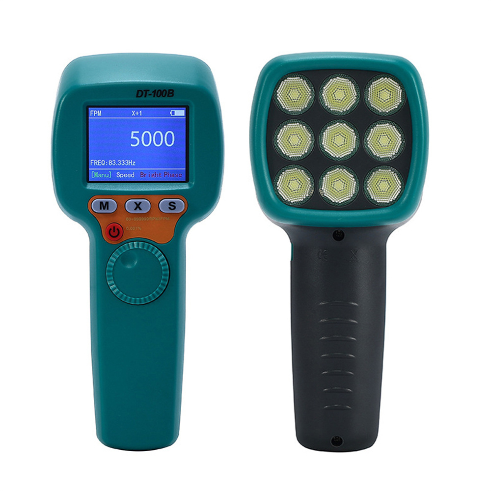 DT-100BDigitalHandheldStroboscopeLEDFlashStrobeTachometerNonContactRotationalSpeedAnalyzerRechargeab-1996306-1