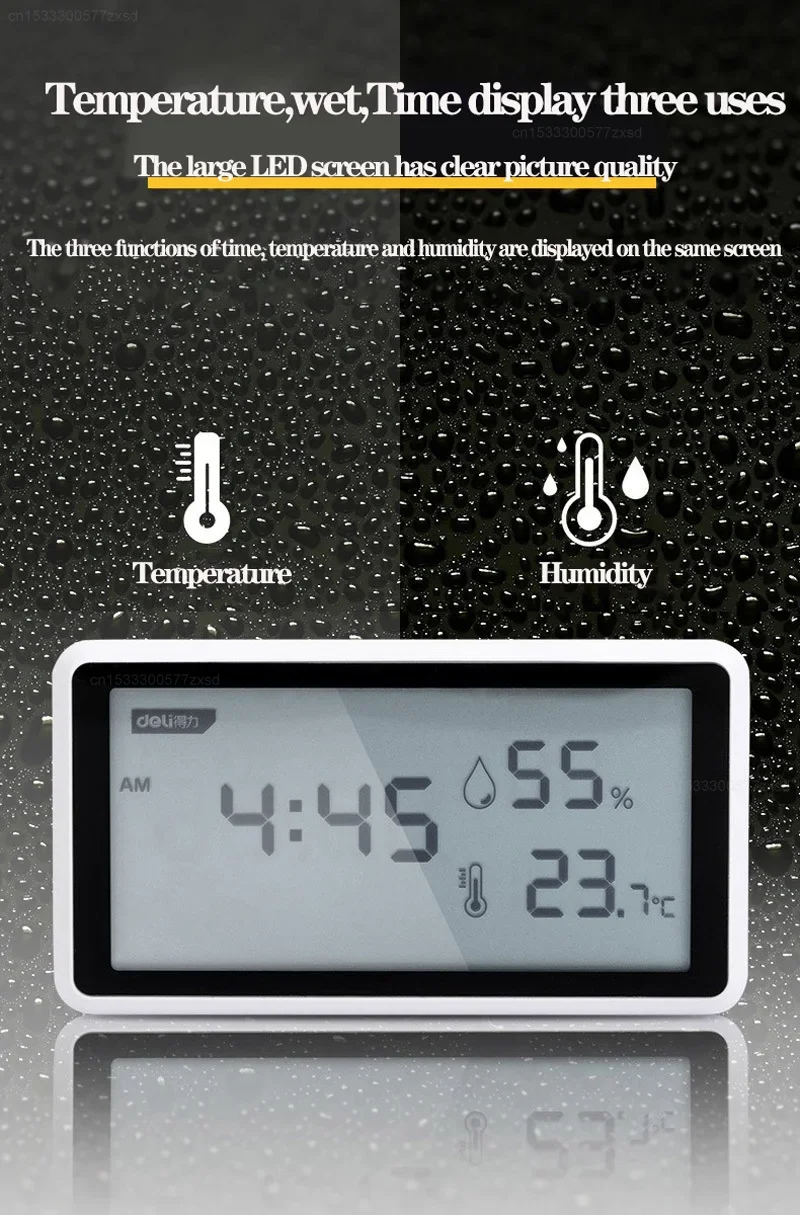 DeliElectronicThermometerHygrometerWeatherStationwithHighPrecision01TemperatureHumidityLCDDisplayClo-2006848-2