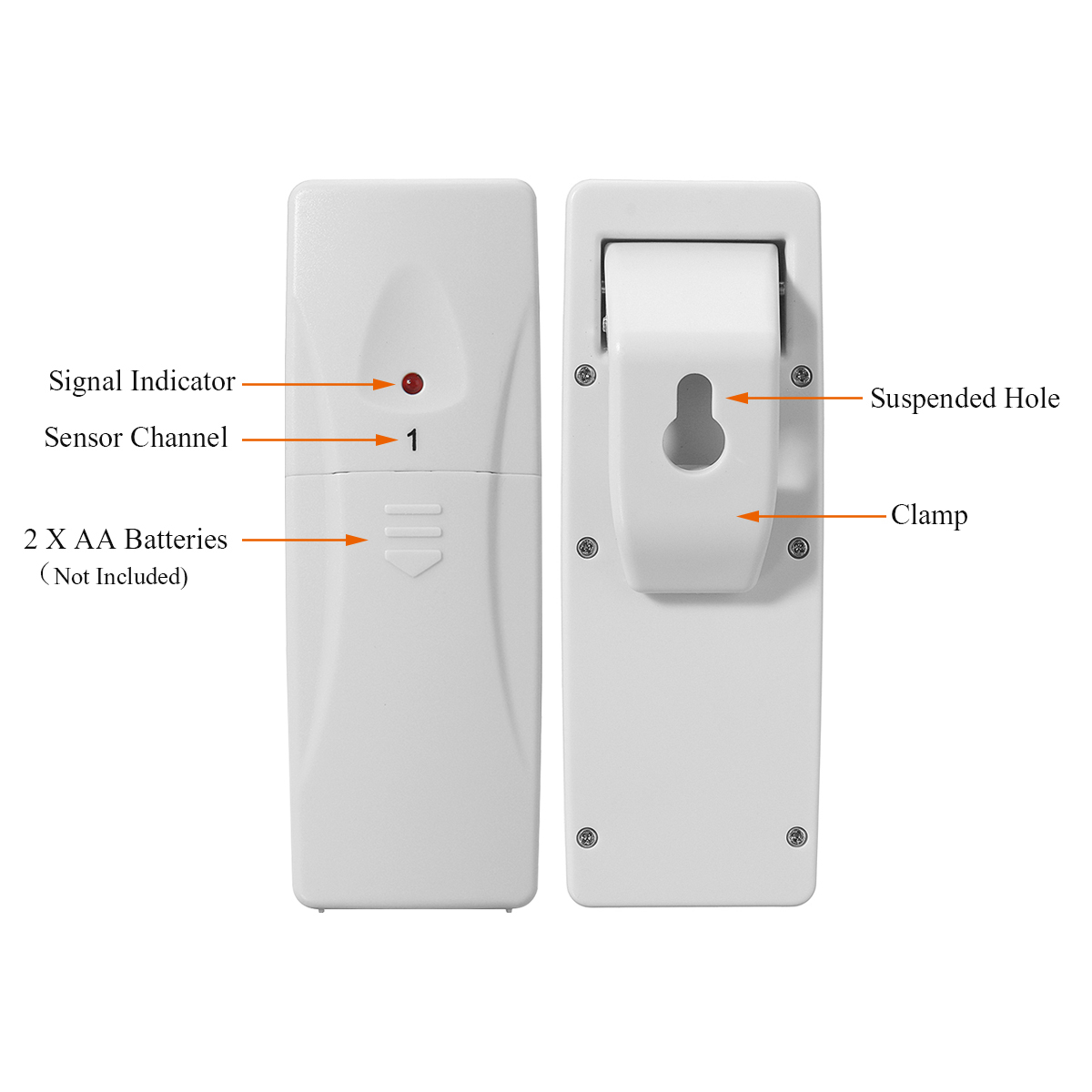 DigitalIndoorOutdoorThermometerDualSensorLCDDisplaywithTrendIndicatorsMaxMinTemperatureAlerts433Mhz1-2006375-9