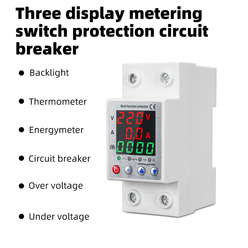 DigitalThree-DisplayIntelligentCircuitBreakerwith63ARatingAuto-ReclosingSwitchMulti-ProtectionandAdj-2011719-2