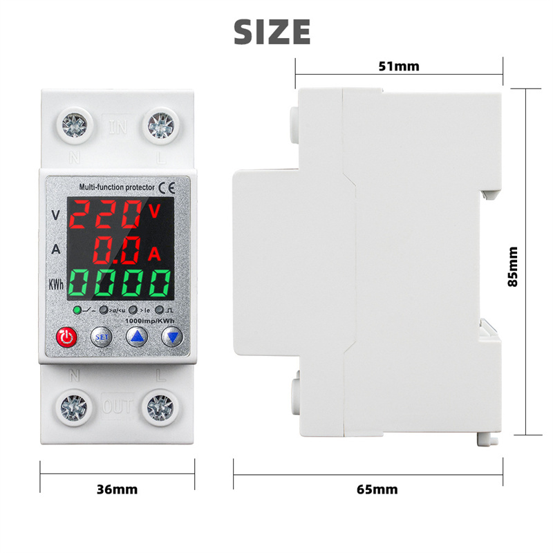 DigitalThree-DisplayIntelligentCircuitBreakerwith63ARatingAuto-ReclosingSwitchMulti-ProtectionandAdj-2011719-5