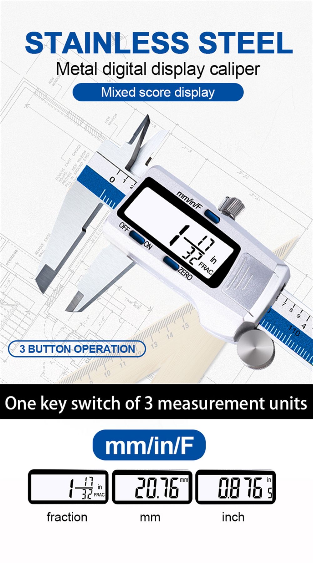 ET52StainlessSteelCaliperMeasuringToolDigitalPrecisionCaliperwithMagneticStripeStickerTechnology001-2008203-1