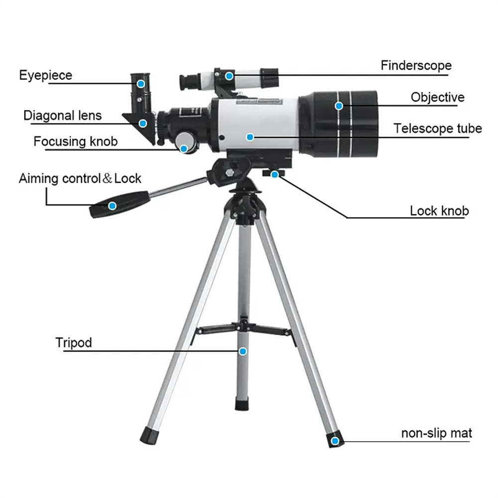 EyebreF30070AstronomicalTelescopewithFinderScopeHighDefinitionHighMagnificationforStarGazingandMoonO-1993053-4