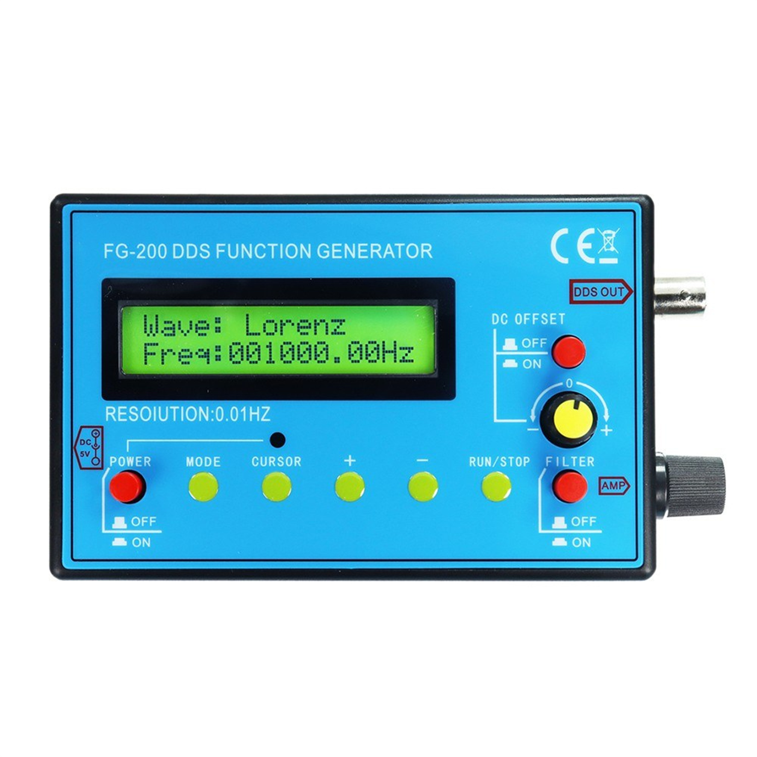 FG-200DDSFunctionSignalGeneratorFrequencyCounter001Hz-500kHzSineSquareSawtoothWaveformOutputCompactP-2015397-4