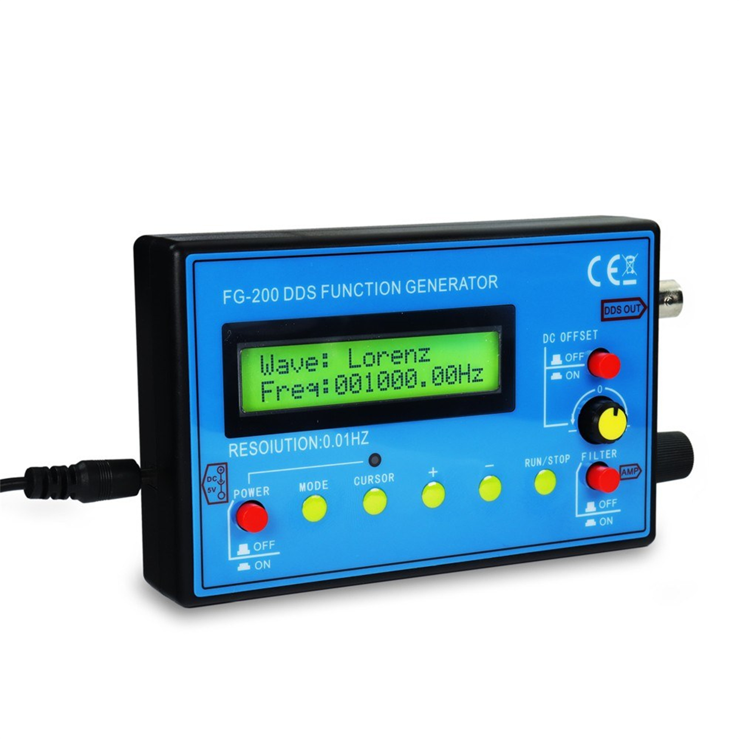 FG-200DDSFunctionSignalGeneratorFrequencyCounter001Hz-500kHzSineSquareSawtoothWaveformOutputCompactP-2015397-5