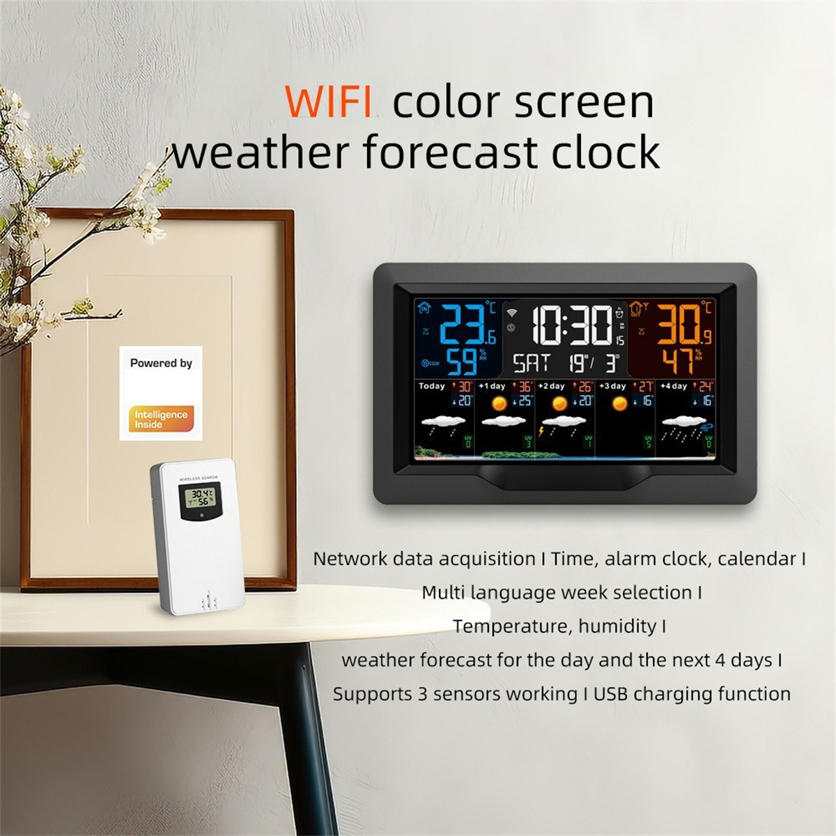 FJ3390TY-AWIFIGraffitiVAColorScreenMulti-functionWeatherClockElectronicAlarmClockIndoorOutdoorTemper-2004011-8