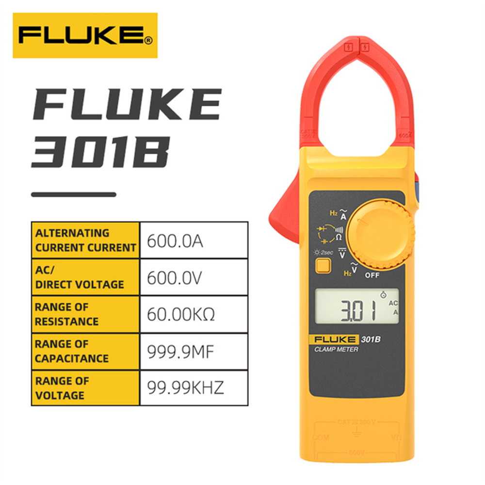 FLUKE301BMiniDigitalACCurrentClampMeterVoltageVoltmeterAmmeterPliersTester-1988404-2