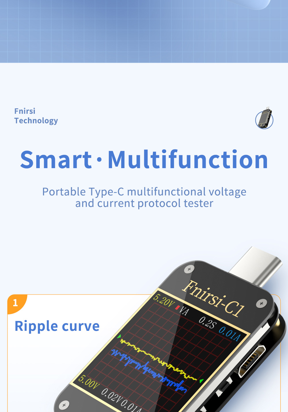 FNIRSI-C1Type-CPDTriggerUSB-CVoltmeterAmmeterFastChargingProtocolTestType-CMeterPowerBanktesterWithP-1982705-2