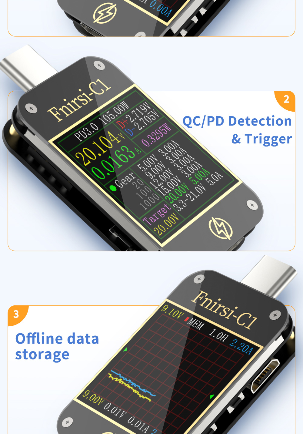 FNIRSI-C1Type-CPDTriggerUSB-CVoltmeterAmmeterFastChargingProtocolTestType-CMeterPowerBanktesterWithP-1982705-3