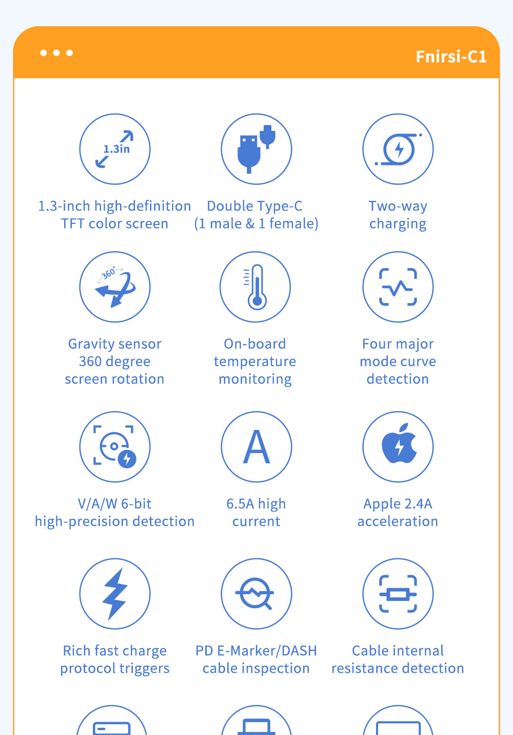 FNIRSI-C1Type-CPDTriggerUSB-CVoltmeterAmmeterFastChargingProtocolTestType-CMeterPowerBanktesterWithP-1982705-7