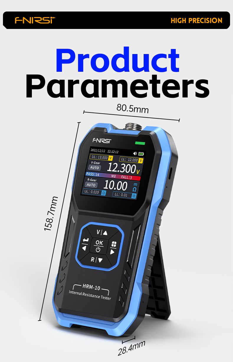 FNIRSIHRM-10BatteryVoltageInternalResistanceTester18650High-precisionACAcidLithiumLeadCarBatteryCapa-2015666-13