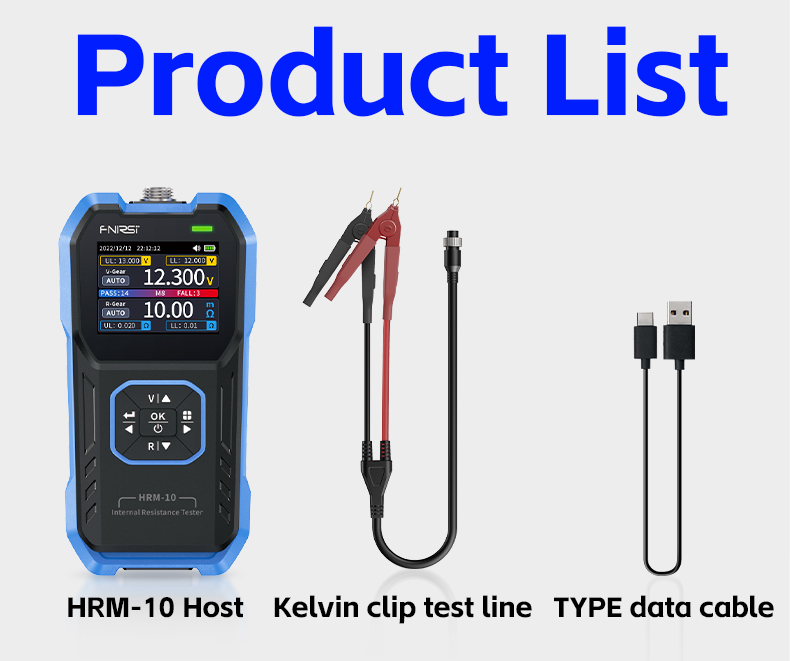 FNIRSIHRM-10BatteryVoltageInternalResistanceTester18650High-precisionACAcidLithiumLeadCarBatteryCapa-2015666-15