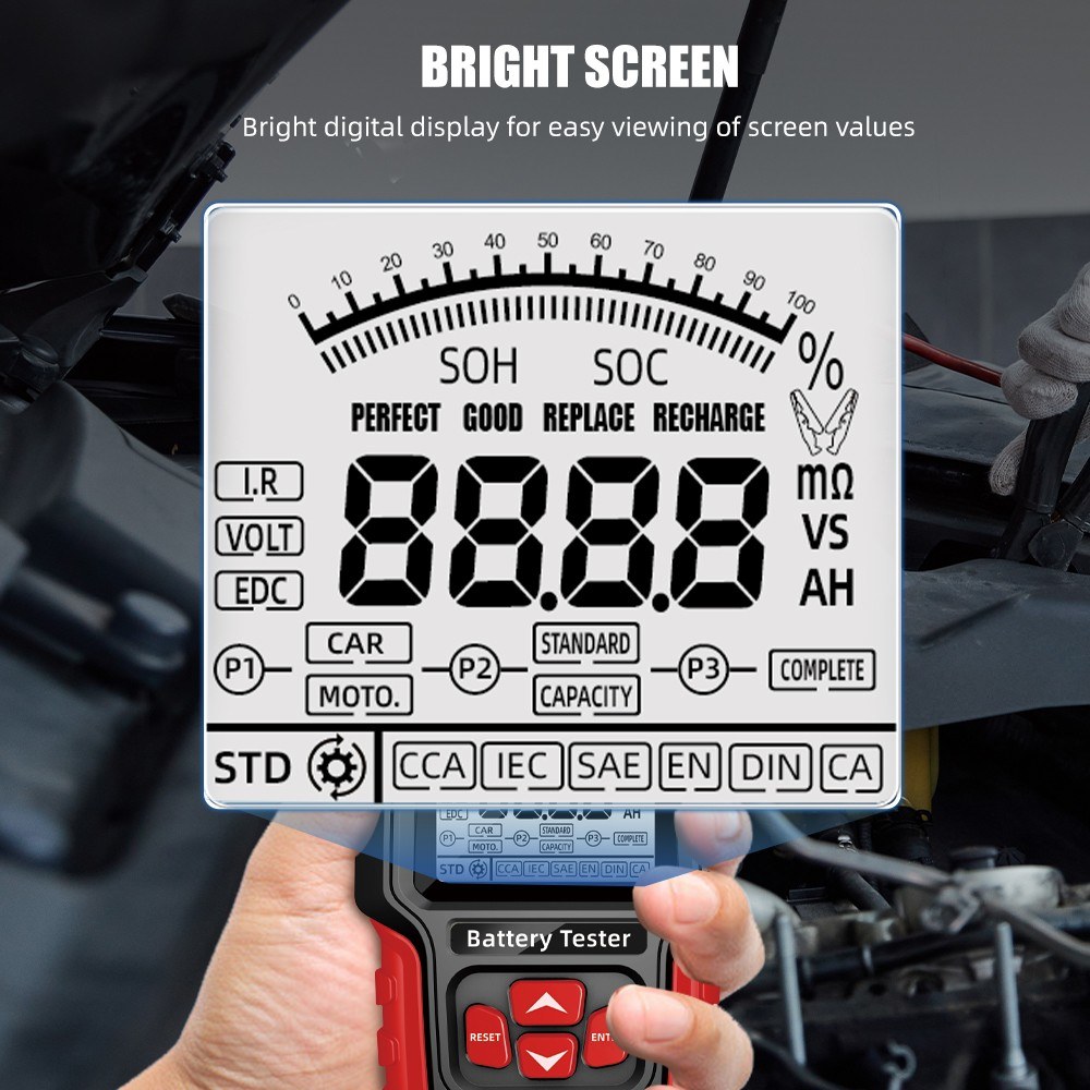 FOXSURIntelligentCarMotorcycleBatteryTester12V24VDigitalDisplayQuickAccurateBatteryTestDevicewithMul-2013547-2