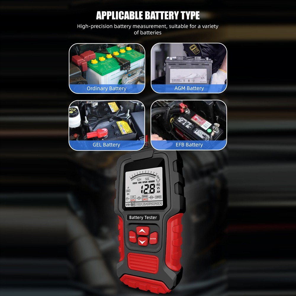 FOXSURIntelligentCarMotorcycleBatteryTester12V24VDigitalDisplayQuickAccurateBatteryTestDevicewithMul-2013547-5