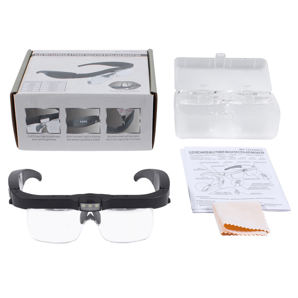 FoldableLEDHeadbandMagnifier150D-40XAdjustableMagnifyingGlasses12539DC112539DC2AcrylicOpticalLensesB-1999640-7