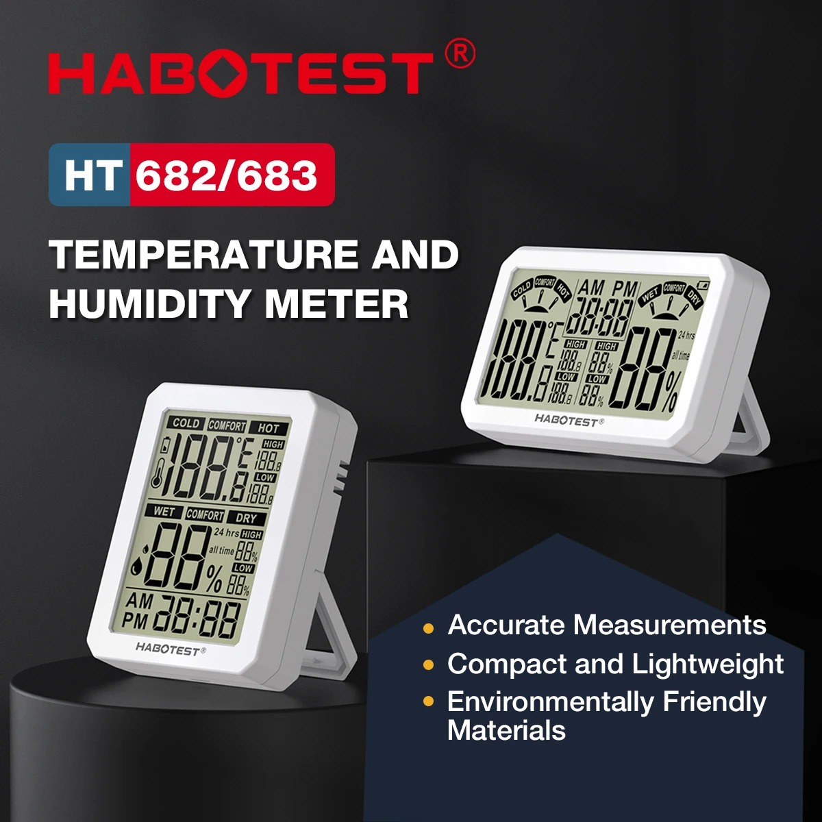 HABOTESTHT682HT683LCDDigitalHygrometerwithStandBaseThermometerWeatherStationMiniThermometerLivingRoo-2000690-1