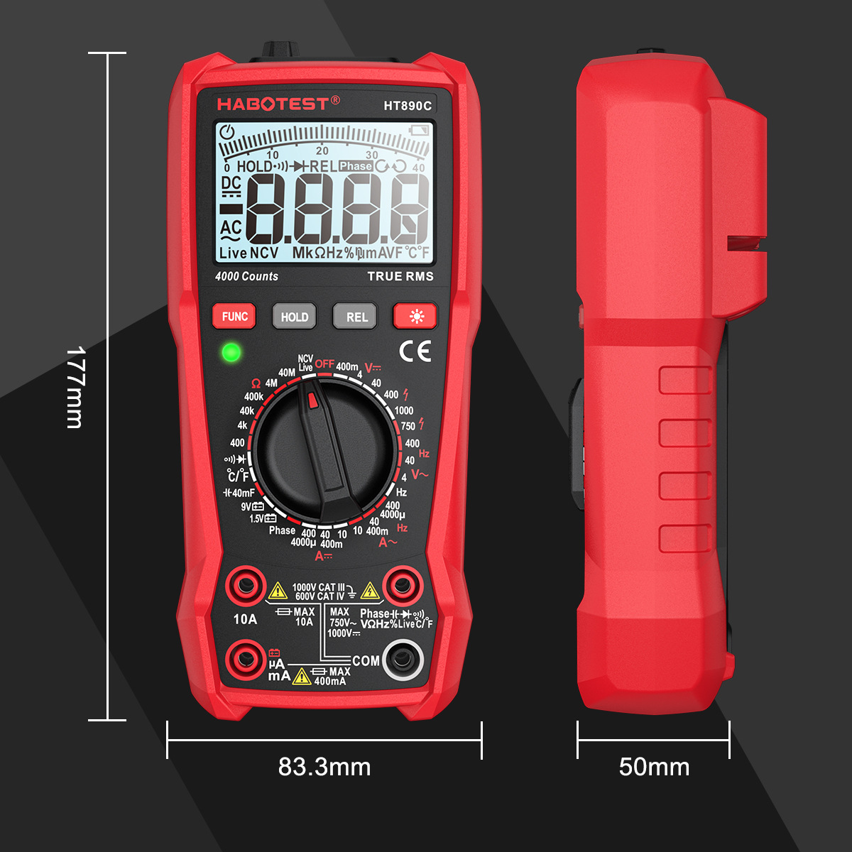 HABOTESTHT890CProfessionalDigitalMultimeterHighPrecisionMeasuresVoltageCurrentResistanceCapacitanceF-2012776-5