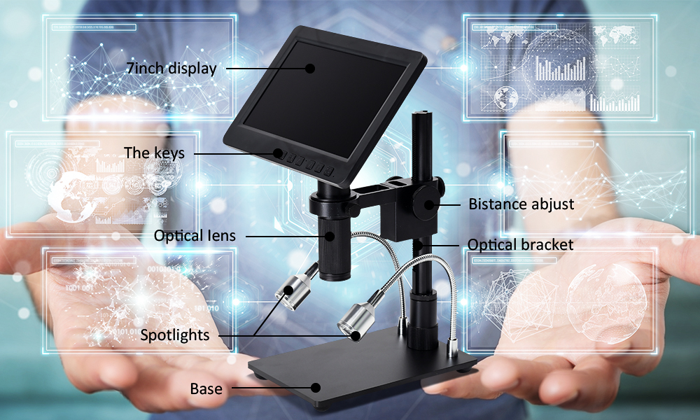 HAYEAR26MPHDMIDigitalMicroscope2100XDigitalMagnificationAdjustable7inchScreen60fpsHightFramesRateMic-1892965-13