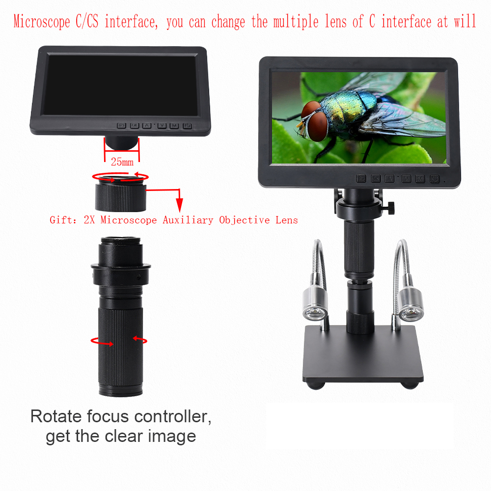 HAYEAR26MPHDMIDigitalMicroscope2100XDigitalMagnificationAdjustable7inchScreen60fpsHightFramesRateMic-1892965-10