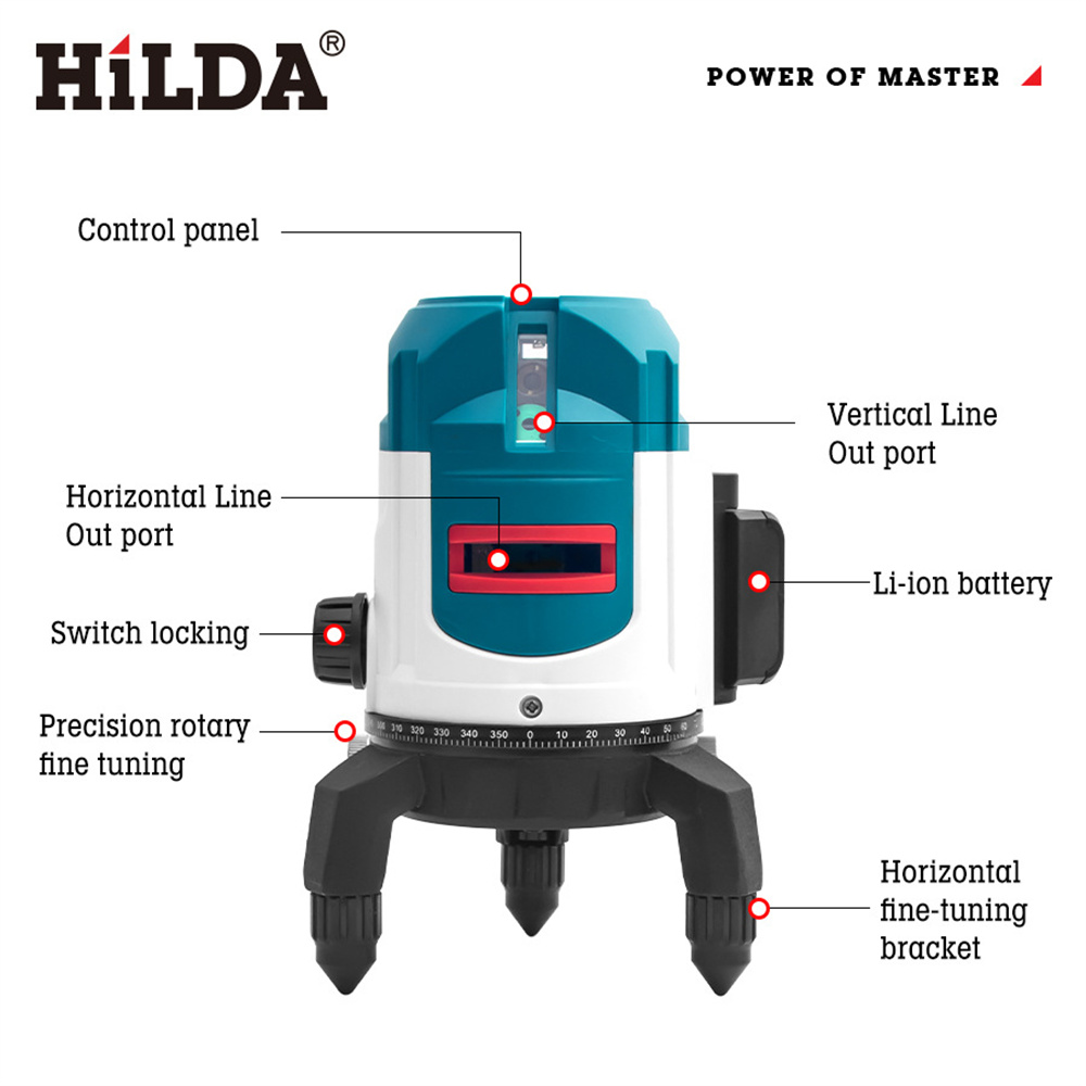 HIKDA5LinesLevelwithGreenLaserHighAccuracyVisibleinStrongOutdoorLightShockandLightResistantLong13Hou-2012665-2