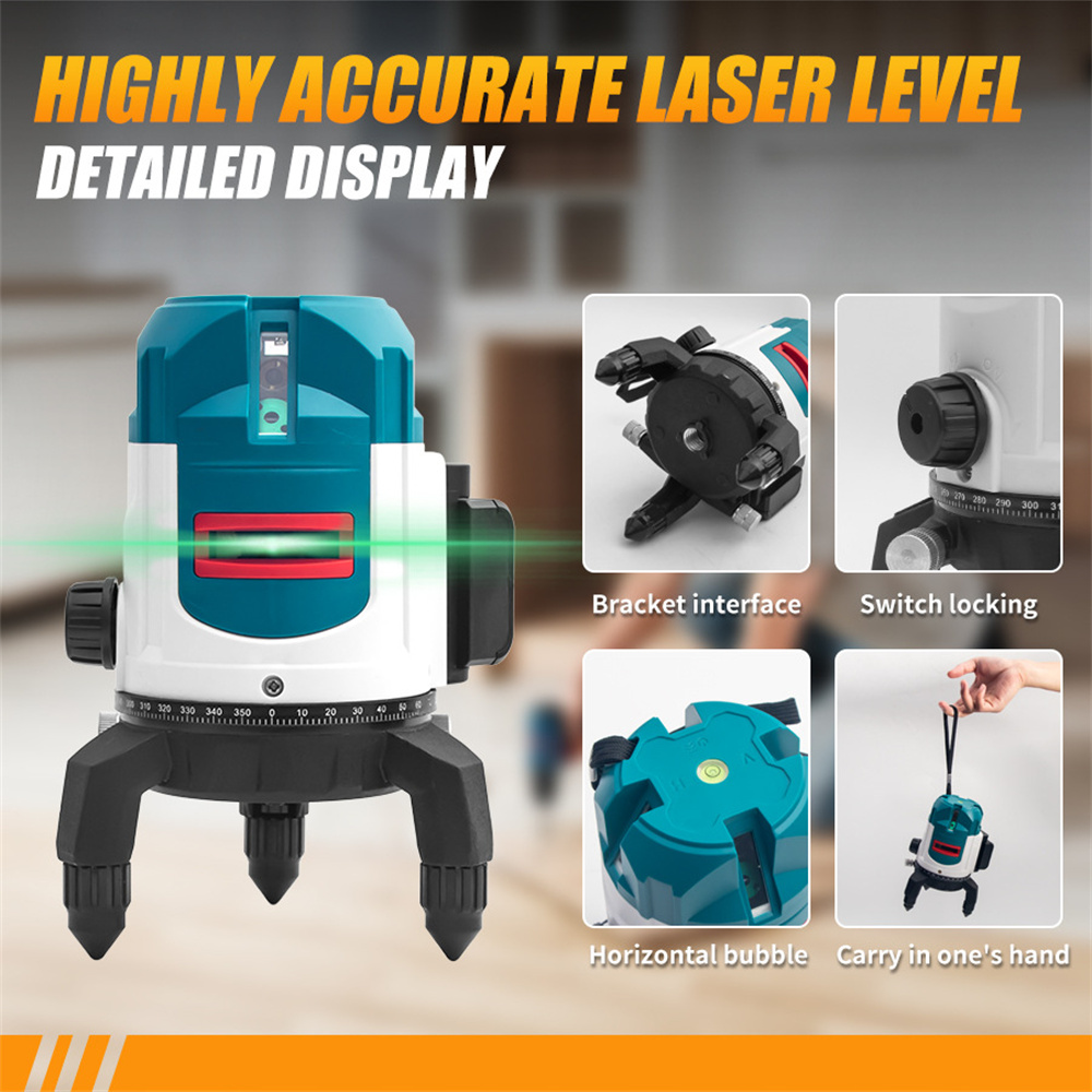 HIKDA5LinesLevelwithGreenLaserHighAccuracyVisibleinStrongOutdoorLightShockandLightResistantLong13Hou-2012665-4