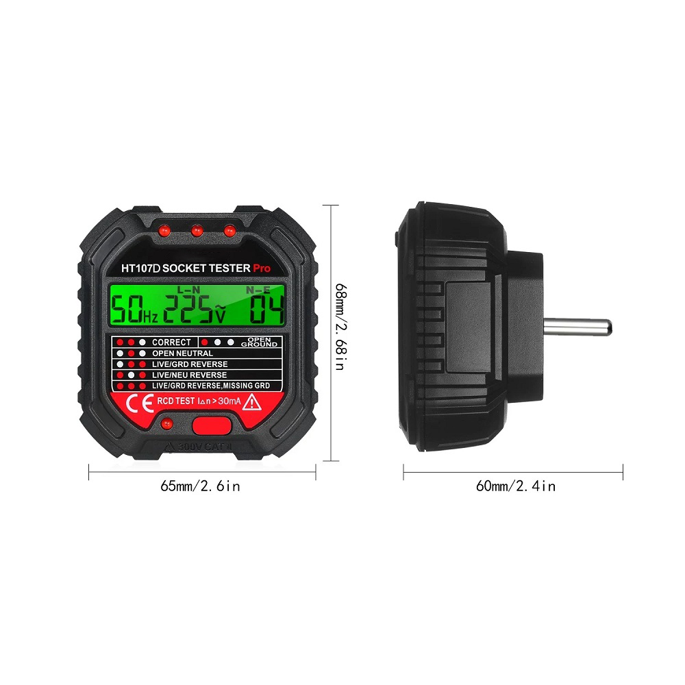 HT107GFCIOutletTesterwithVoltageDisplay90-250VSocketTesterforElectricMaintenanceOfficeSocketsPowerSt-1757664-5