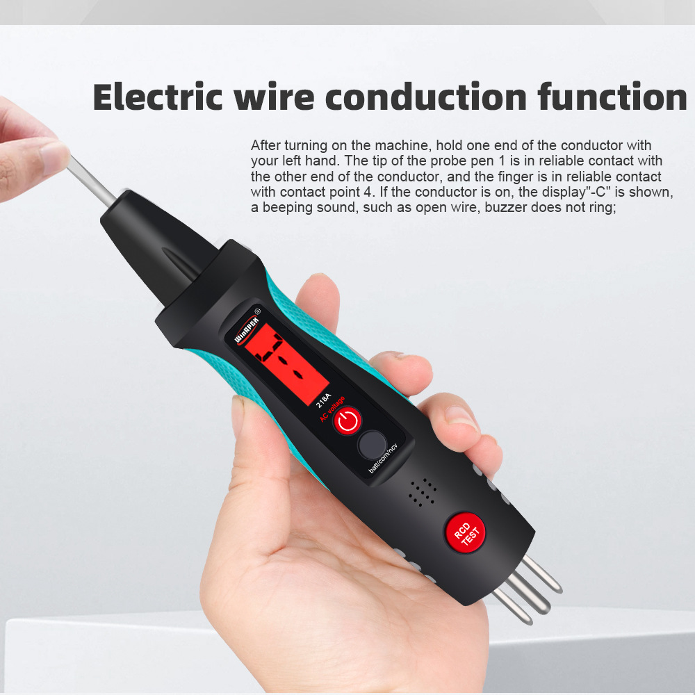 HY-218A2-in-1IntelligentInductiveVoltageTesterCircuitAnalyzerwithBatteryVoltageMeasurementSoundLight-2006793-9