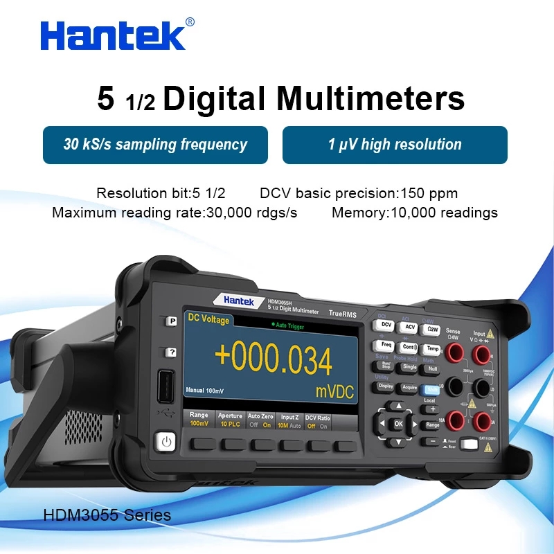 Hantek512612TrueRMSDigitalMultimeterDualDisplay30000rdgssReadingRate10000MemoryDesktopMultitesterHDM-1921947-1