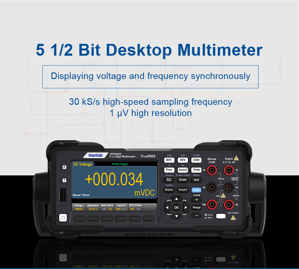 Hantek512612TrueRMSDigitalMultimeterDualDisplay30000rdgssReadingRate10000MemoryDesktopMultitesterHDM-1921947-2