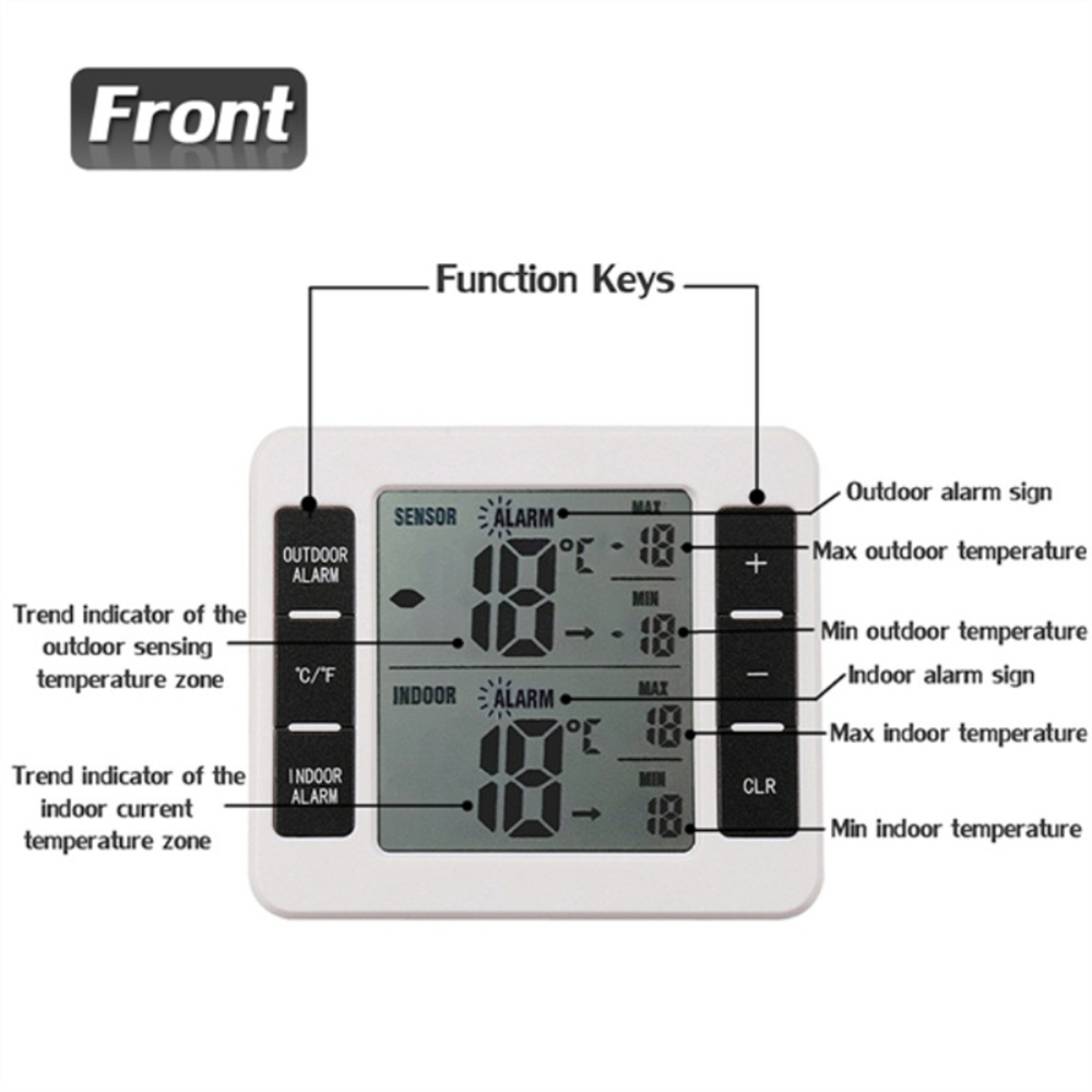 HighAccuracy433MHzThermometerwithSmartAlarmFunctionIndoorandOutdoorTemperatureRangeLCDDisplayEnergyE-2006378-5