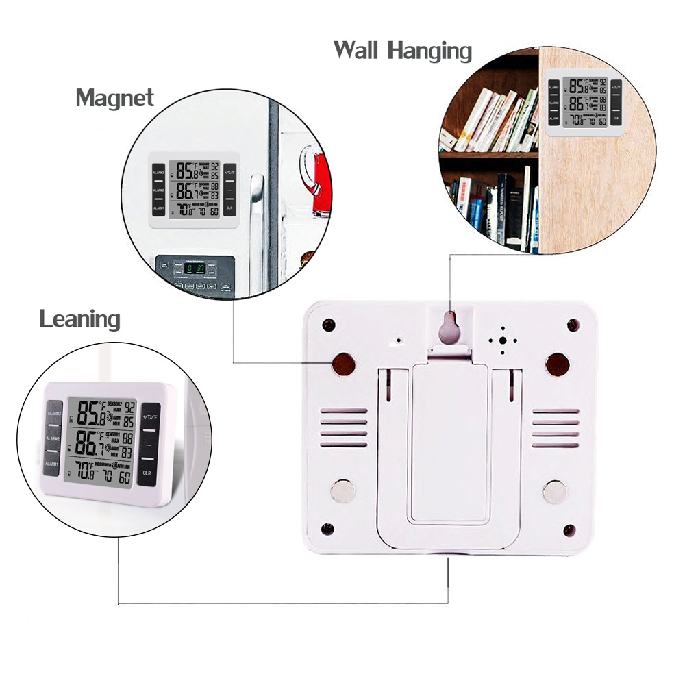 HighAccuracy433MHzThermometerwithSmartAlarmFunctionIndoorandOutdoorTemperatureRangeLCDDisplayEnergyE-2006378-9