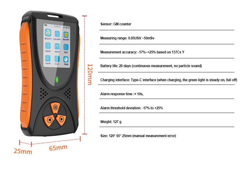 HighPrecision005uSv-50mSvNuclearRadiationTesterRadioactiveTesterwithBuilt-inBatteryTFT20ColorDisplay-1936930-12