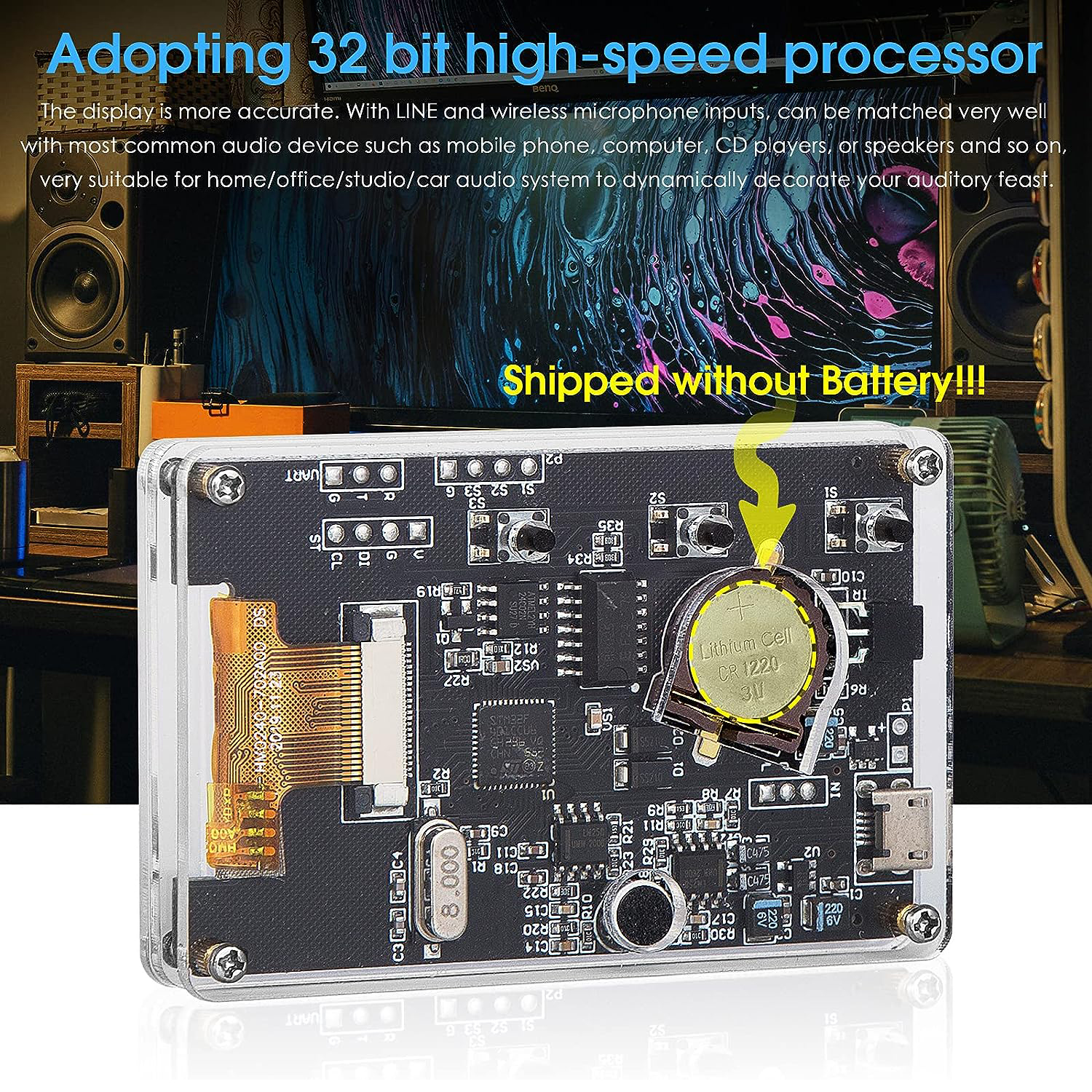 IR240LCDSoundLevelMusicSpectrumClock32-bitProcessor6DisplayModesWirelessMicInputRemoteControlBrightn-2000389-3