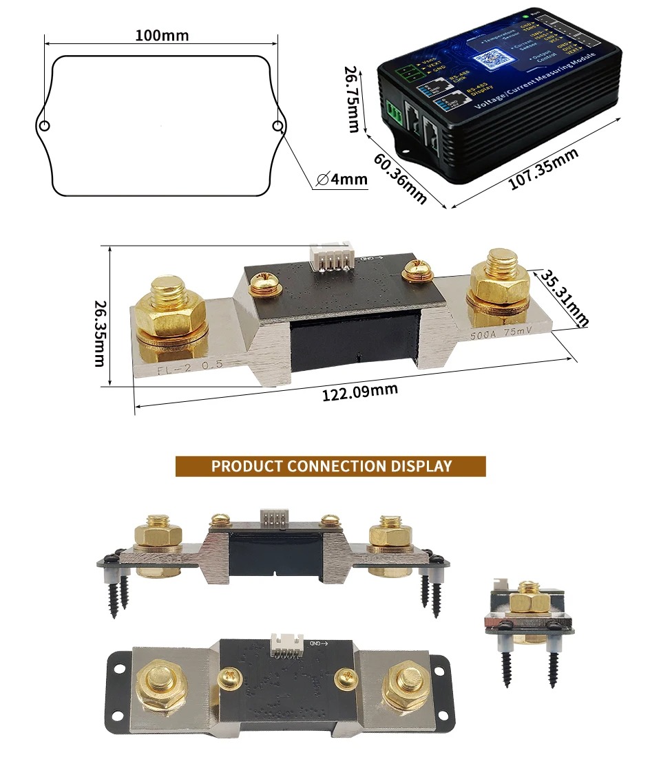 JUNCTEKBluetoothKG-F120V100A400A600ALCDPowerDisplayBatteryMonitorTesterCoulometerCoulombMeterBattery-2002208-13