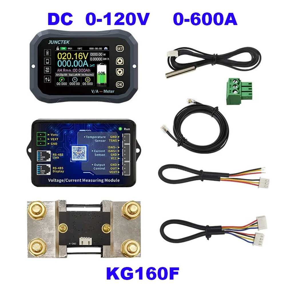 JUNCTEKBluetoothKG-F120V100A400A600ALCDPowerDisplayBatteryMonitorTesterCoulometerCoulombMeterBattery-2002208-16