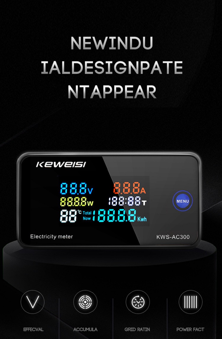 KEWEISIAC50300V20A100ADigitalElectricityMeterVoltmeterAmmeterWithCTPowerCurrentVoltageTemperatureMea-1722757-1