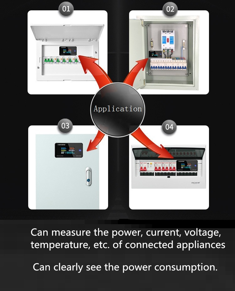 KEWEISIAC50300V20A100ADigitalElectricityMeterVoltmeterAmmeterWithCTPowerCurrentVoltageTemperatureMea-1722757-2