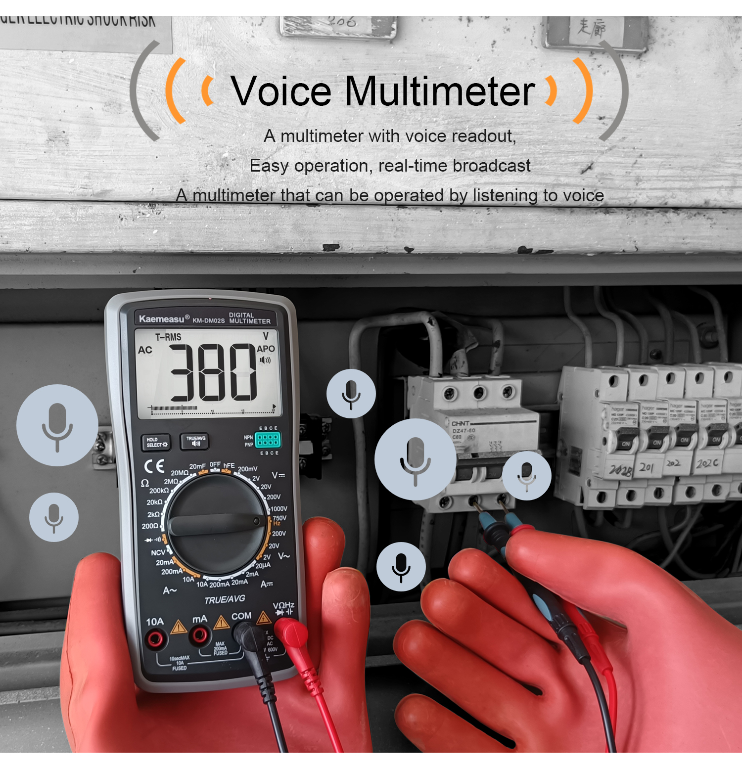 KaemeasuKM-DM02SDigitalMultimeterwithVoiceBroadcastTrueRMSMeasurementNon-ContactVoltageDetectionHigh-1993195-4