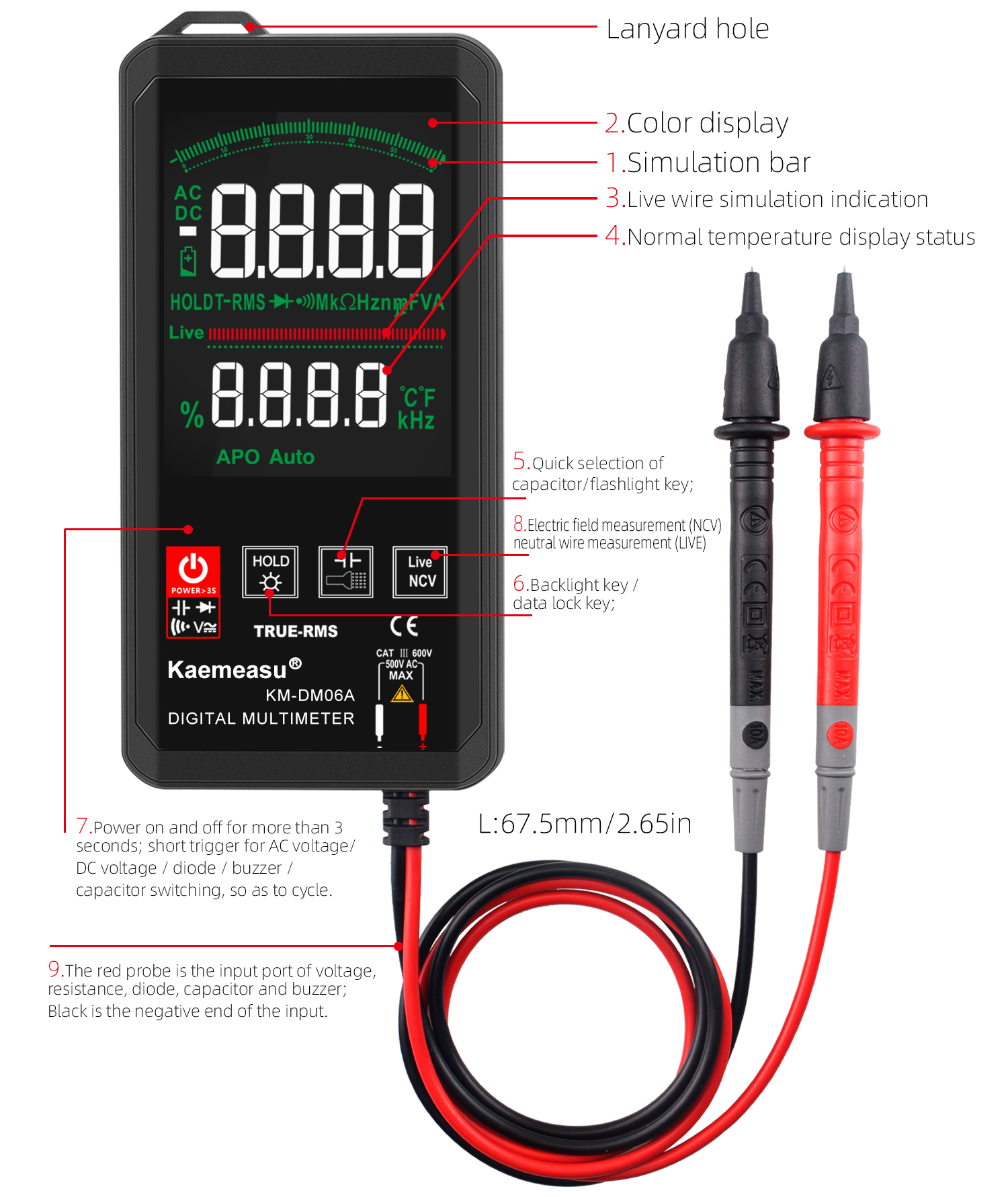 KaemeasuKM-DM06A6000CountsSmartMiniTouchDigitalMultimeterwithColorScreenTrueRMSMeasurementAutoRecogn-1993186-11