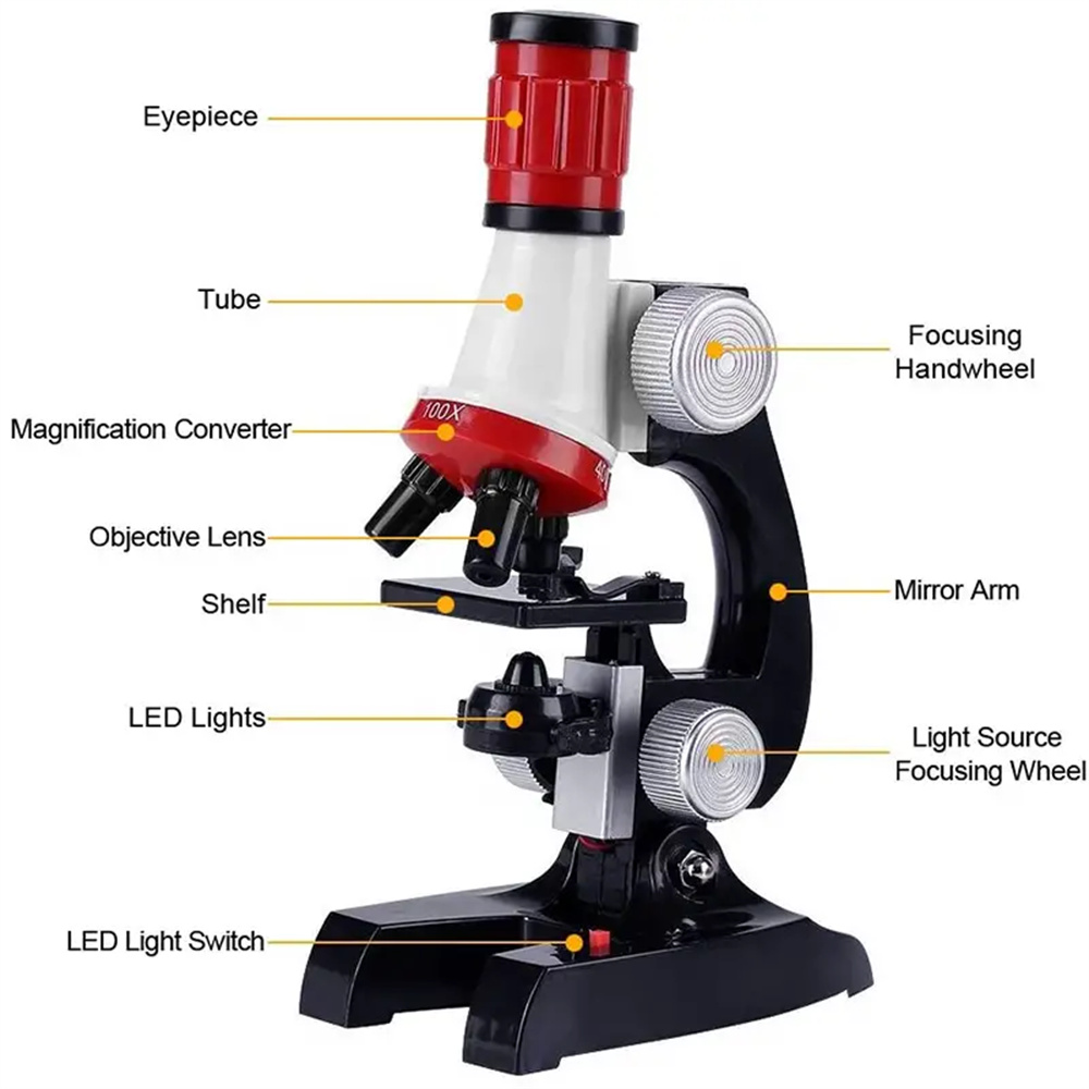 KidsMicroscopeKit100-1200XLEDBiologicalScienceLabToyGiftExploreMicroscopicWorldFosterCuriosityEasyOp-1993054-5