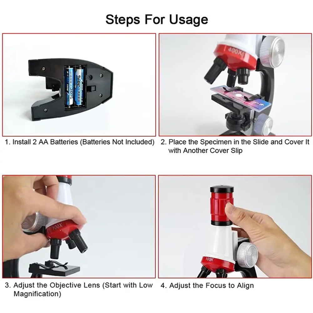 KidsMicroscopeKit100-1200XLEDBiologicalScienceLabToyGiftExploreMicroscopicWorldFosterCuriosityEasyOp-1993054-7