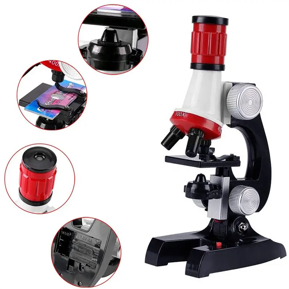 KidsMicroscopeKit100-1200XLEDBiologicalScienceLabToyGiftExploreMicroscopicWorldFosterCuriosityEasyOp-1993054-9