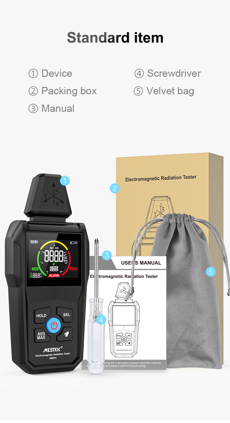 MESTEKElectromagneticRadiationTesterElectromagneticFieldRadiationDetectorTesterEmfMeterCounterEmissi-1980279-2