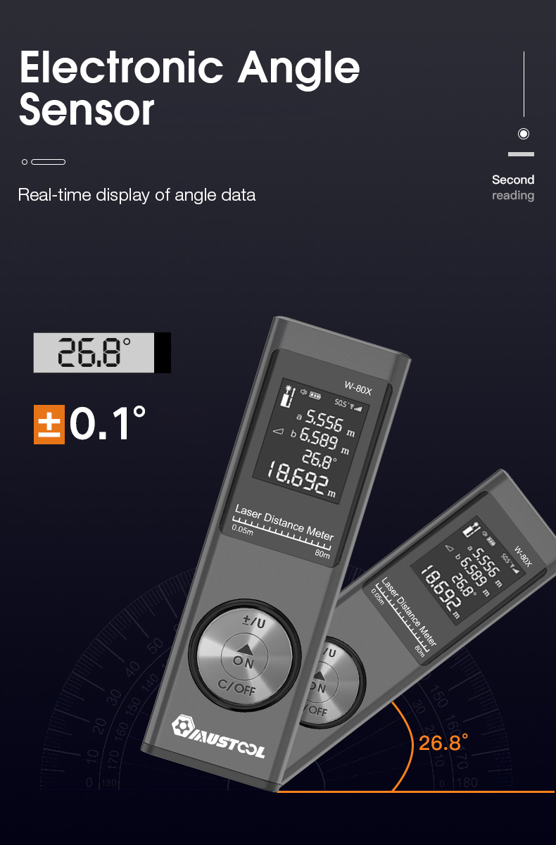 MUSTOOL80mDigitalMiniLaserRangefinderwithElectronicAngleSensorMInFtUnitSwitchingUSBChargingPythagore-1694249-9