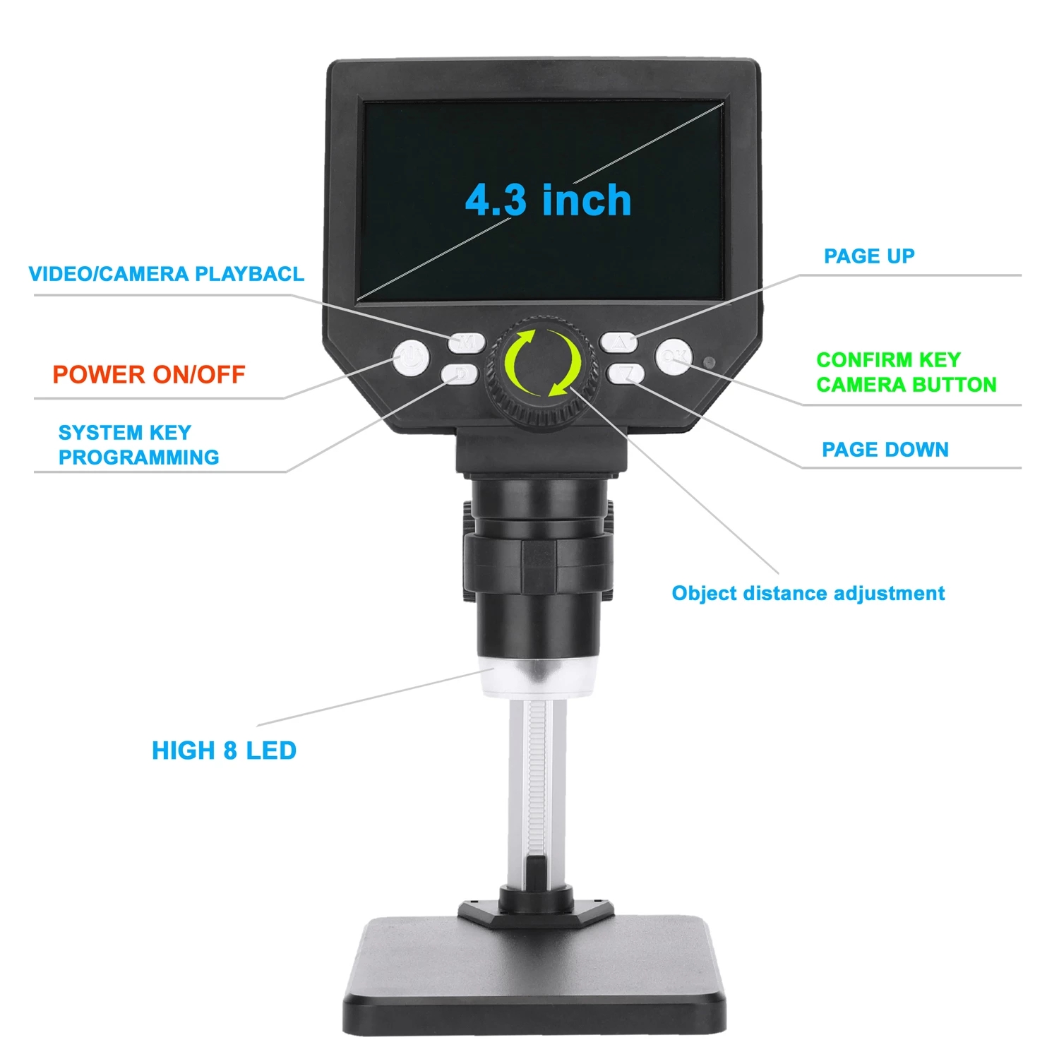 MUSTOOLG1000Portable1-1000XHD8MPDigitalMicroscope43ElectronicHDVideoMicroscopesBorescopeMagnifierCam-1757584-12