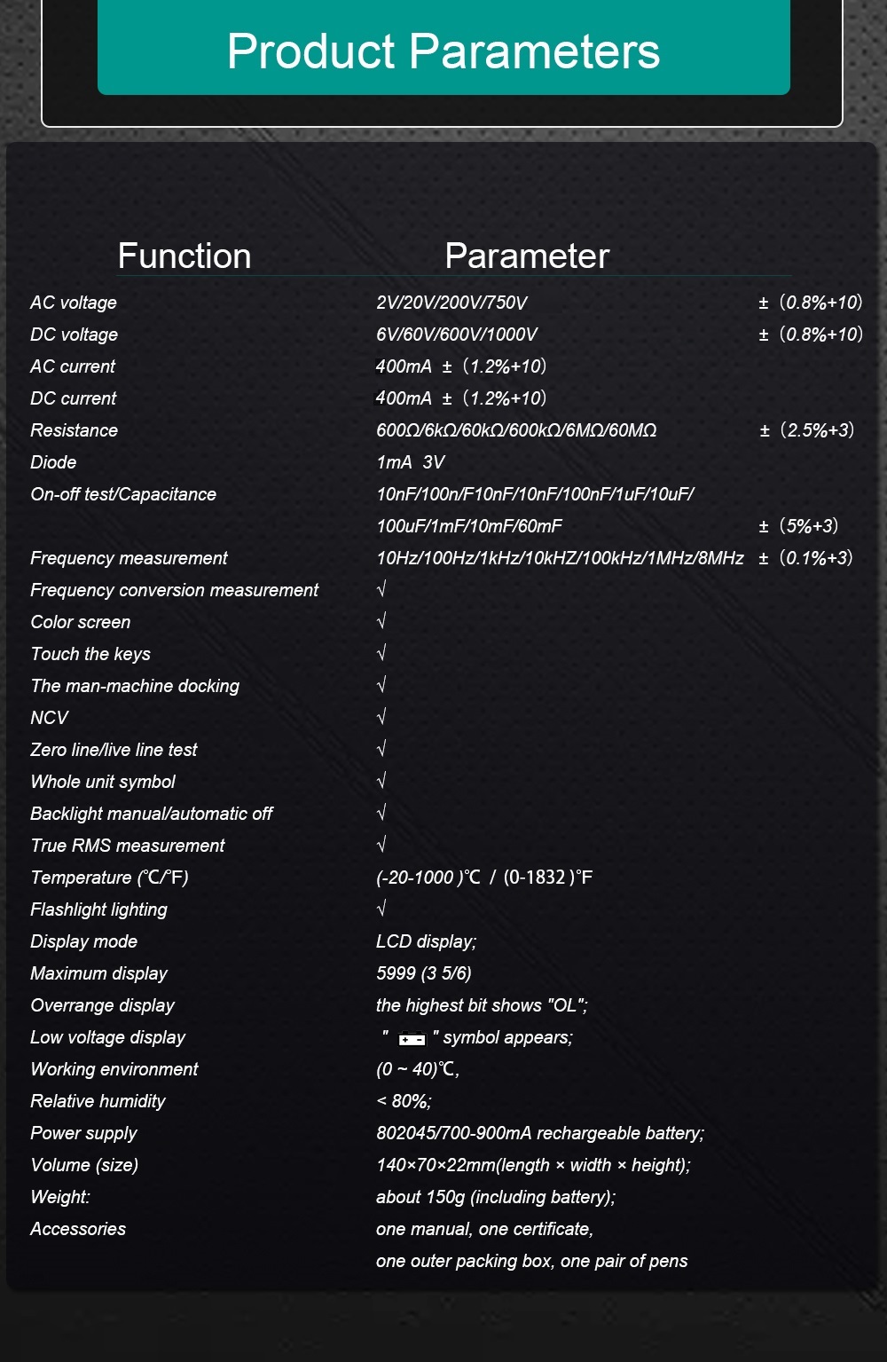 MUSTOOLMT00944-InchTouchScreenSmartTrueRMSDigitalMultimeterAutomaticMeasurementwithVFCFuctiuonCurren-1924094-8